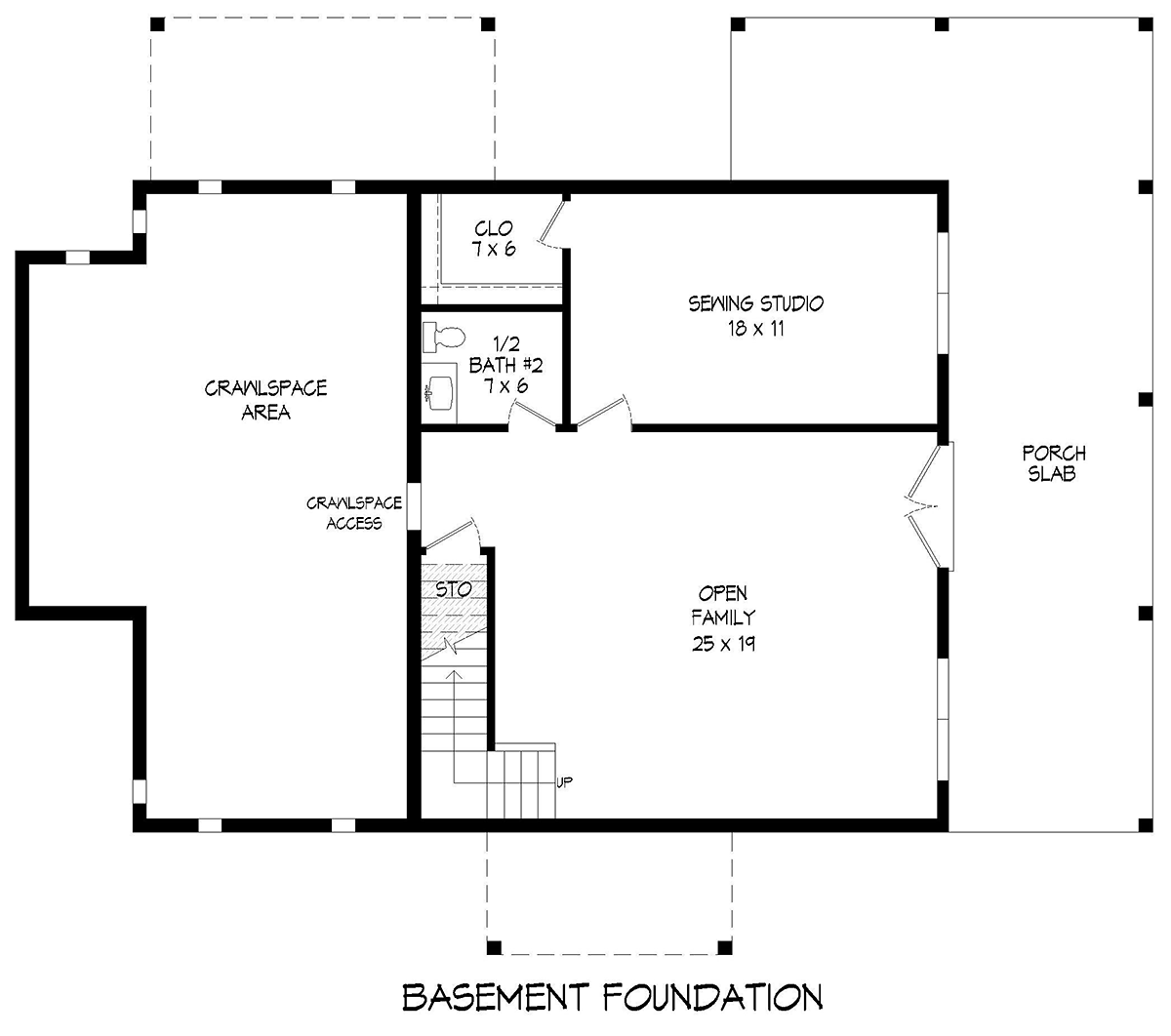 Cabin Country Craftsman French Country Prairie Style Traditional Lower Level of Plan 81771