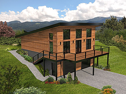 Contemporary Modern Elevation of Plan 81774
