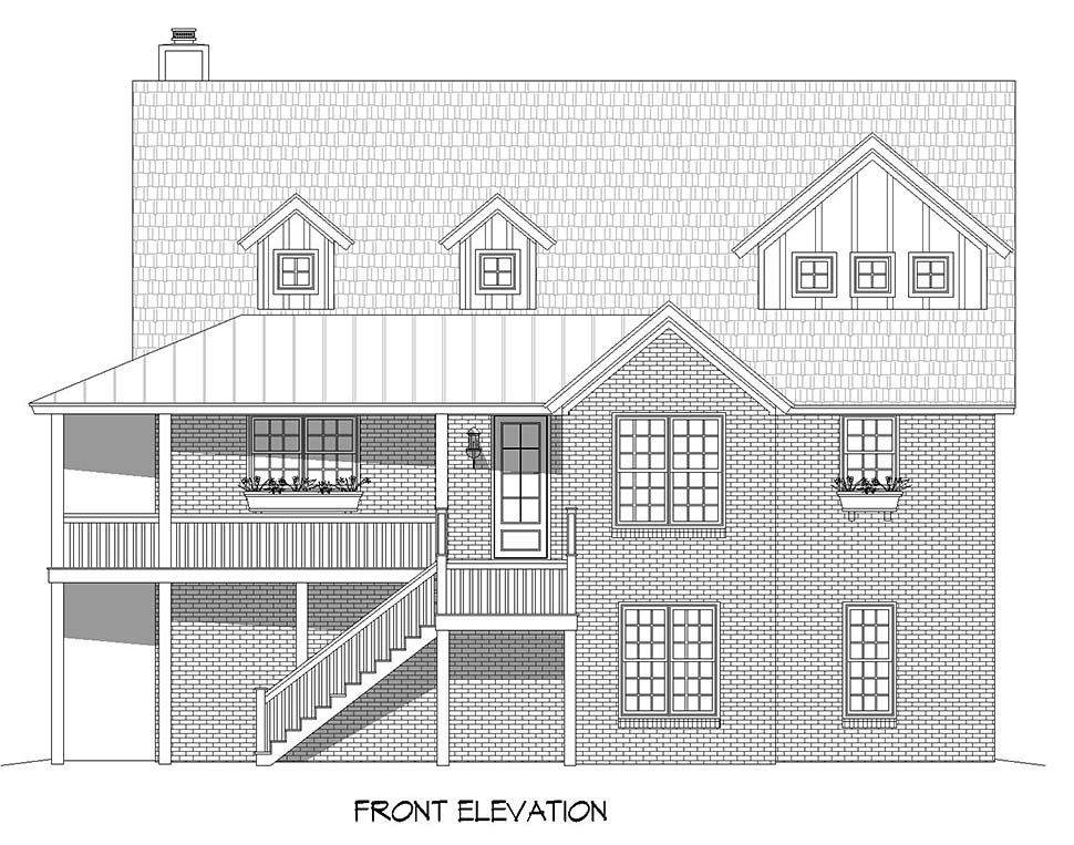 Country, Farmhouse, Traditional Plan with 3101 Sq. Ft., 3 Bedrooms, 2 Bathrooms, 3 Car Garage Picture 4