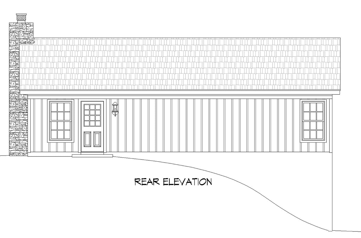 Cottage Country Farmhouse New American Style Ranch Traditional Rear Elevation of Plan 81783