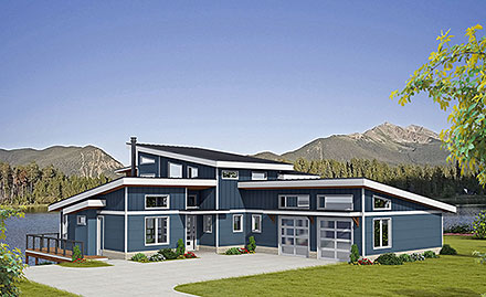 Contemporary Modern Elevation of Plan 81784