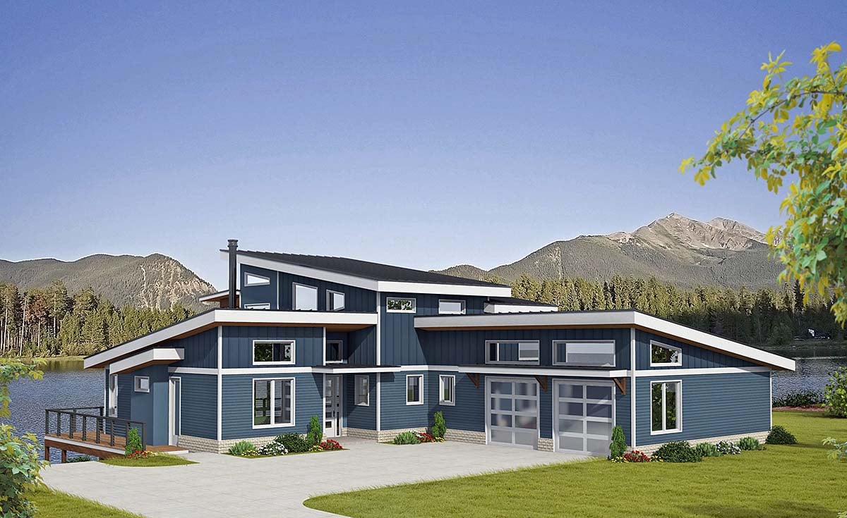 Contemporary, Modern Plan with 2506 Sq. Ft., 3 Bedrooms, 3 Bathrooms, 2 Car Garage Elevation