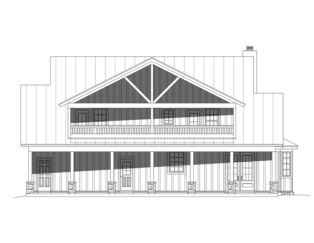 Contemporary Cottage Country Farmhouse New American Style Ranch Traditional Rear Elevation of Plan 81785