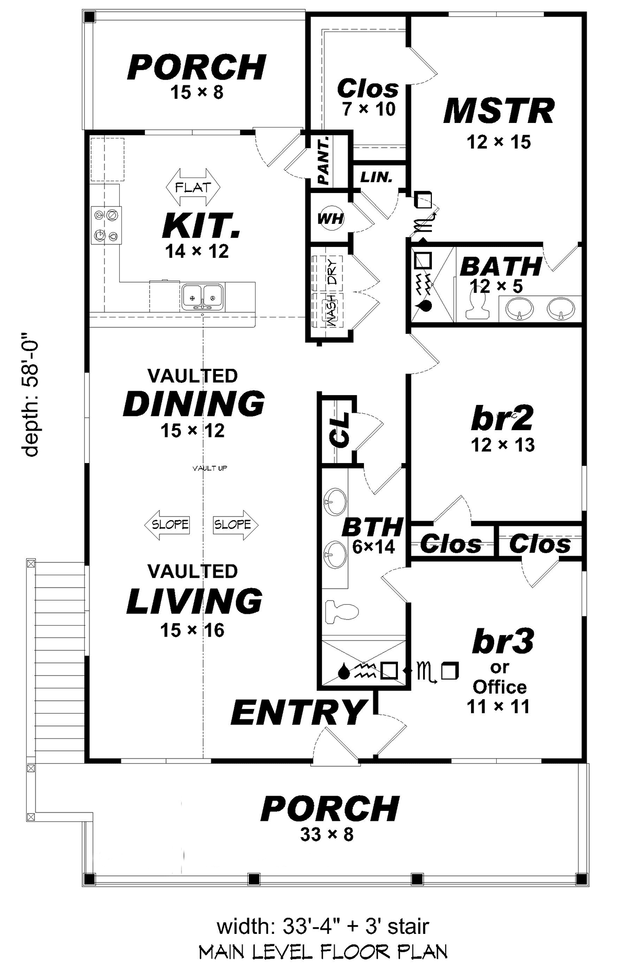 Cape Cod Coastal Cottage Saltbox Level One of Plan 81793