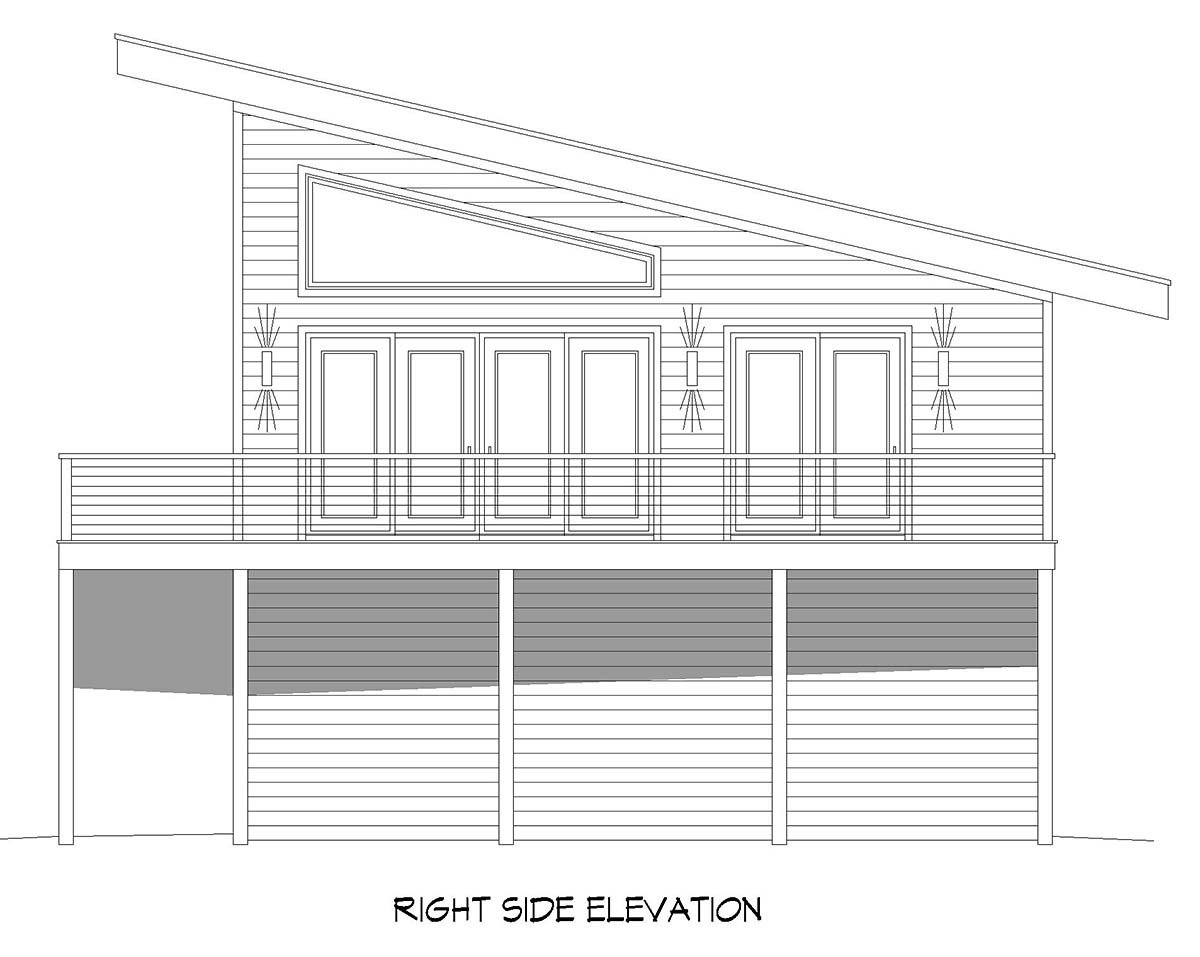 Bungalow, Coastal, Contemporary, Cottage, Craftsman, Modern Plan with 706 Sq. Ft., 1 Bedrooms, 1 Bathrooms, 2 Car Garage Picture 2
