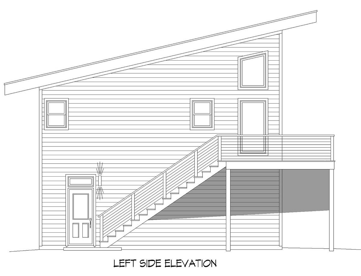 Bungalow, Coastal, Contemporary, Cottage, Craftsman, Modern Plan with 706 Sq. Ft., 1 Bedrooms, 1 Bathrooms, 2 Car Garage Picture 3