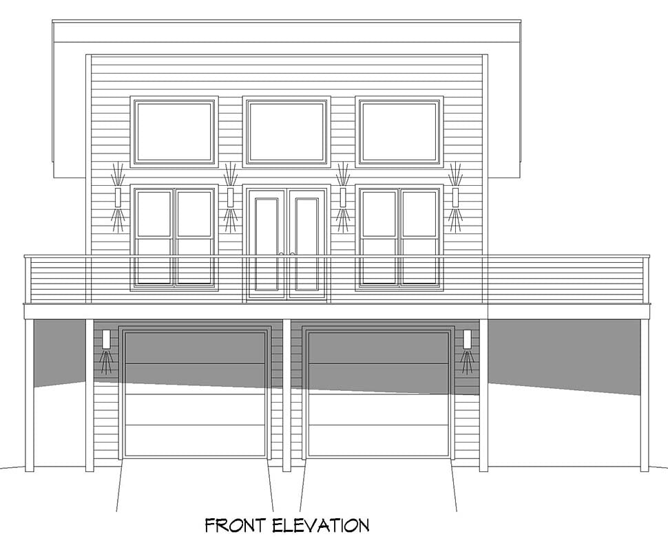 Bungalow, Coastal, Contemporary, Cottage, Craftsman, Modern Plan with 706 Sq. Ft., 1 Bedrooms, 1 Bathrooms, 2 Car Garage Picture 4
