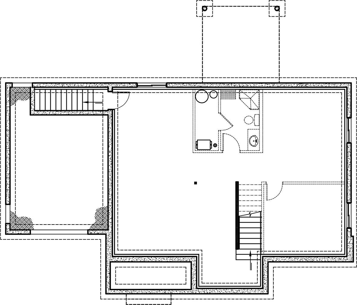 Country Farmhouse Lower Level of Plan 81800