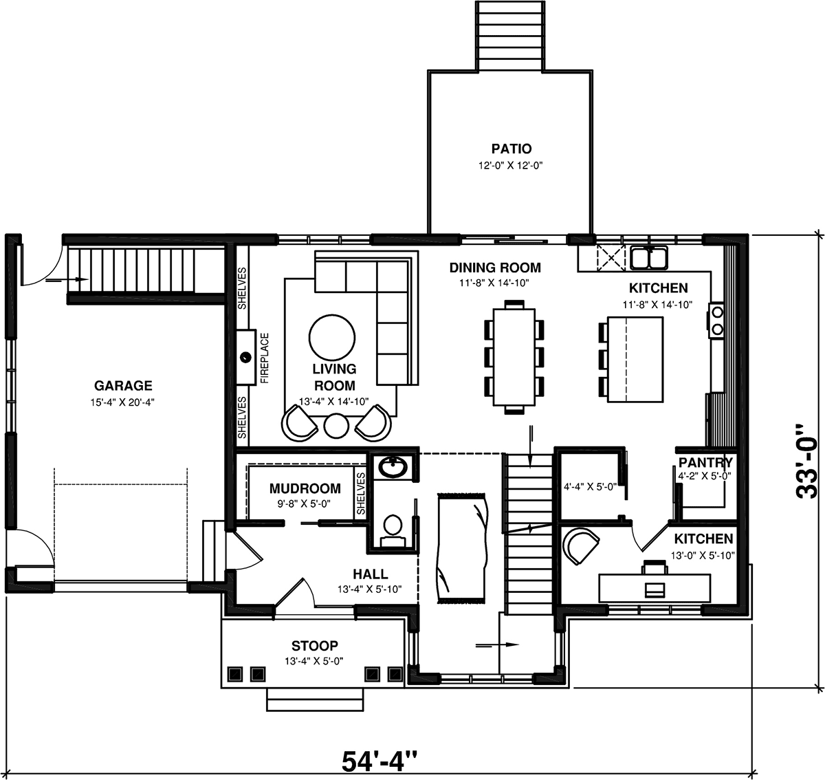 Country Farmhouse Level One of Plan 81800