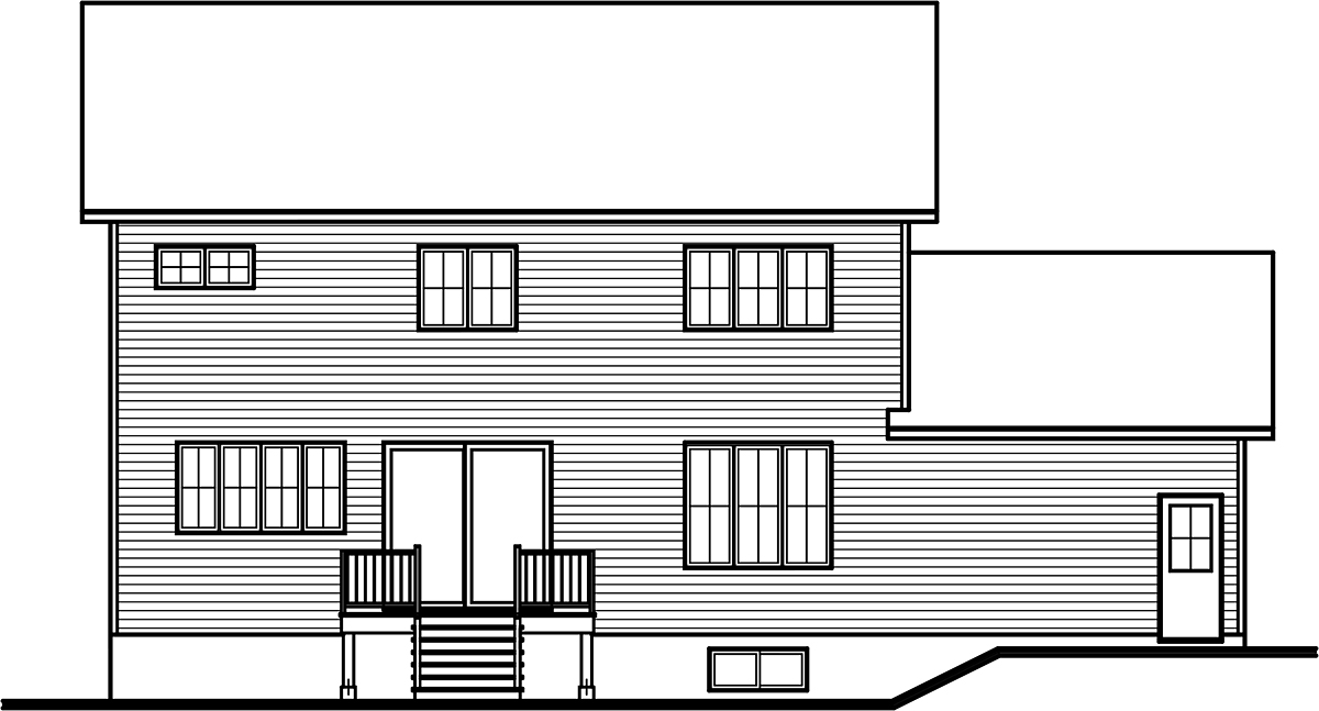 Country Farmhouse Rear Elevation of Plan 81800