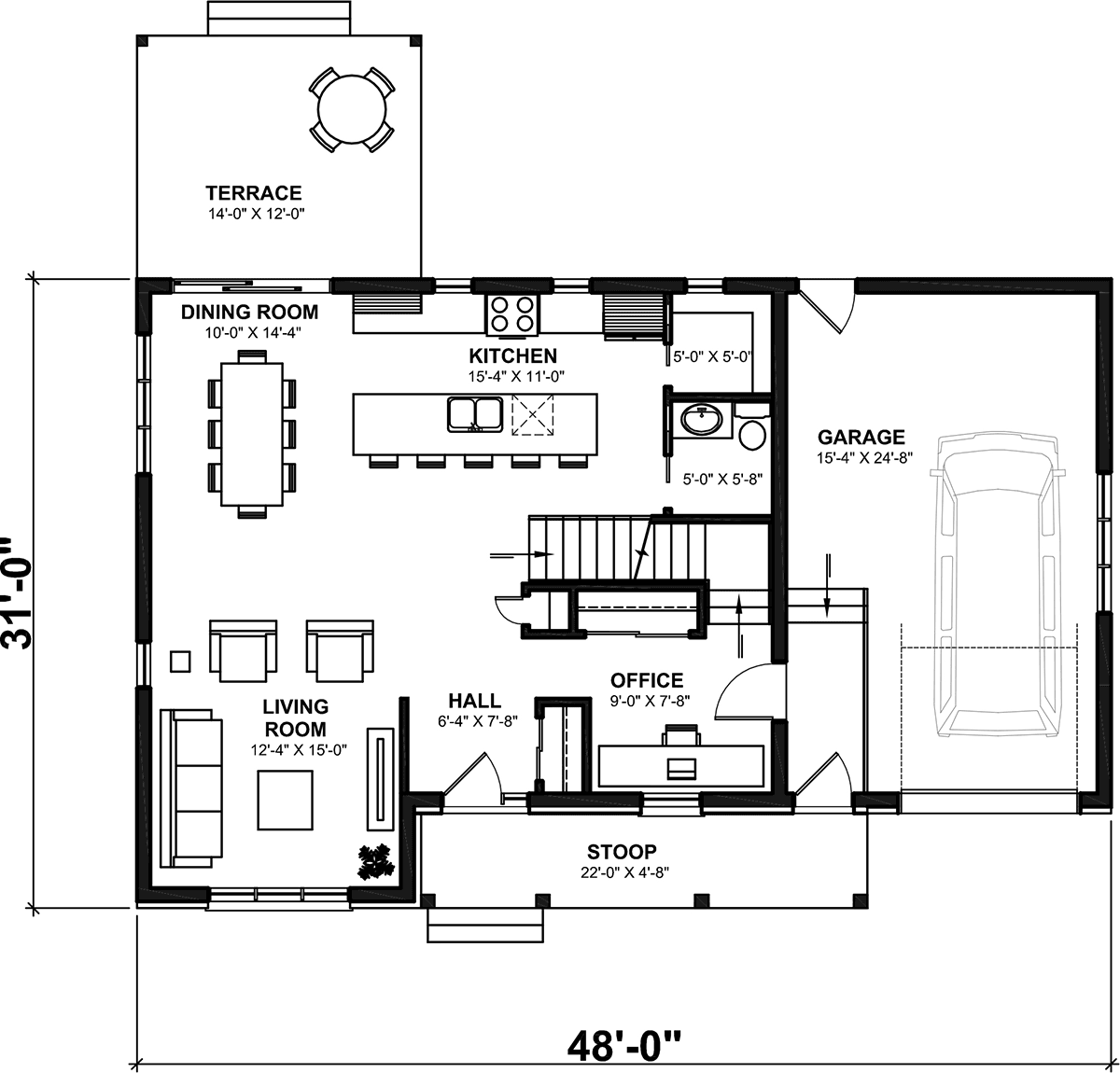 Country Craftsman Farmhouse Level One of Plan 81801
