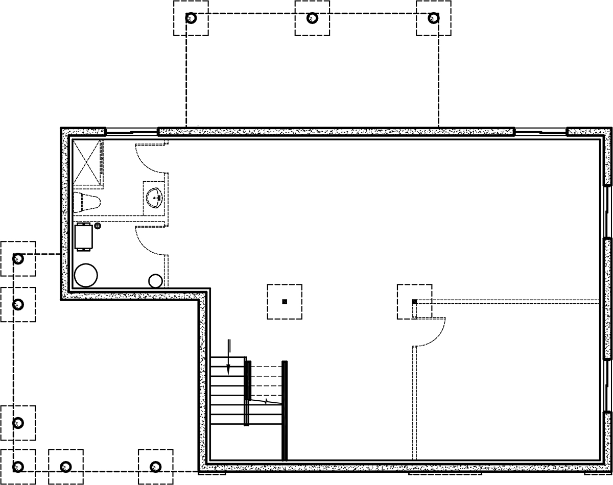 Contemporary Modern Lower Level of Plan 81804