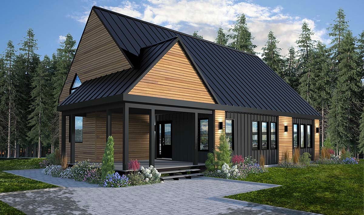 Contemporary, Modern Plan with 1260 Sq. Ft., 2 Bedrooms, 1 Bathrooms Elevation