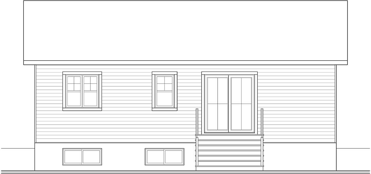 Country Craftsman Farmhouse Ranch Traditional Rear Elevation of Plan 81810