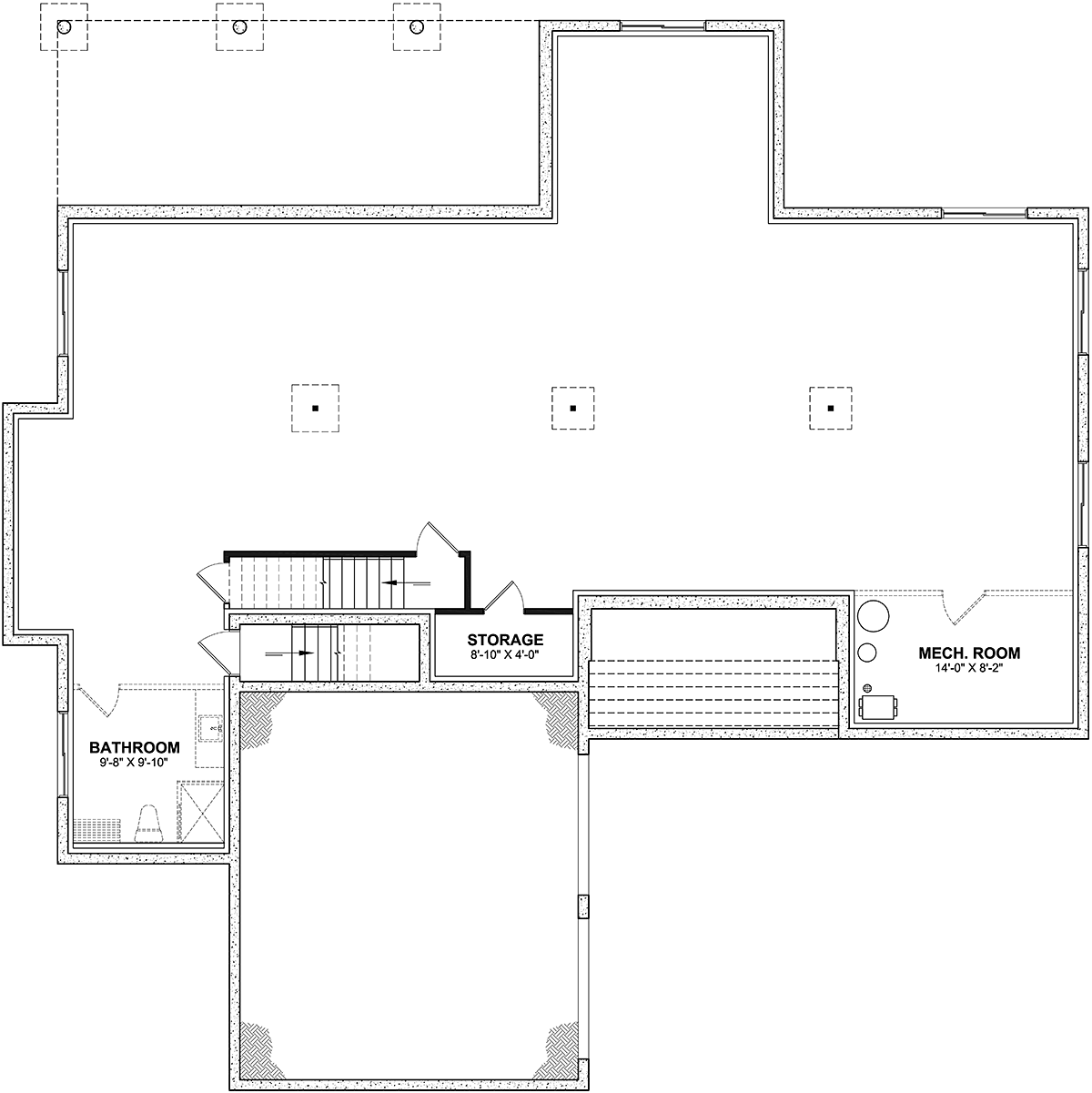 Country Farmhouse Ranch Lower Level of Plan 81812
