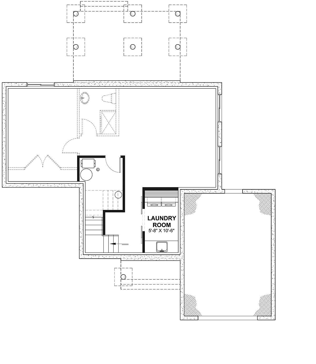 Country Craftsman Farmhouse Lower Level of Plan 81815