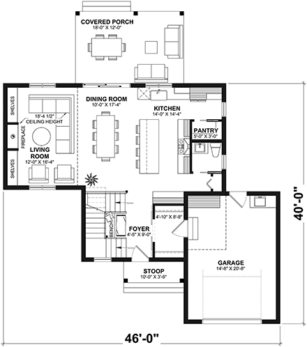 House Plan 81815 First Level Plan