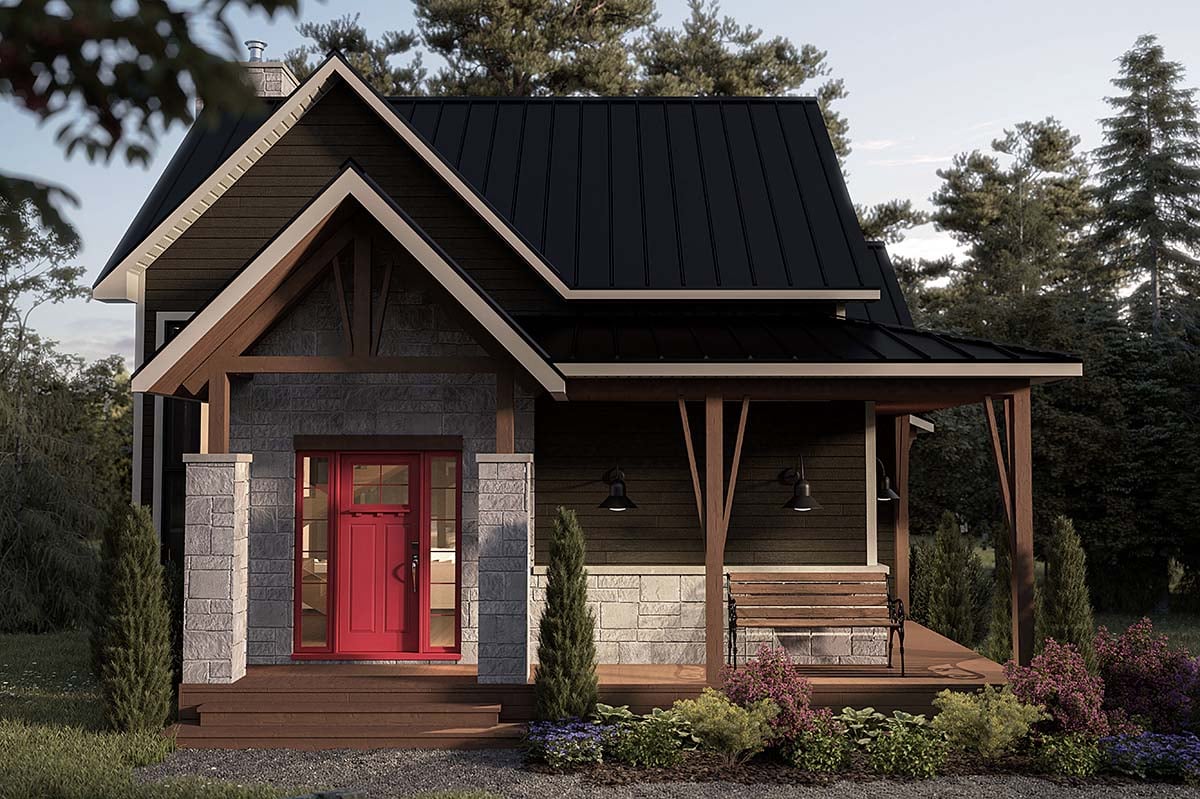 Cabin, Cottage, Country, Craftsman Plan with 2122 Sq. Ft., 3 Bedrooms, 3 Bathrooms Elevation