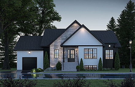 Country Farmhouse Ranch Elevation of Plan 81821