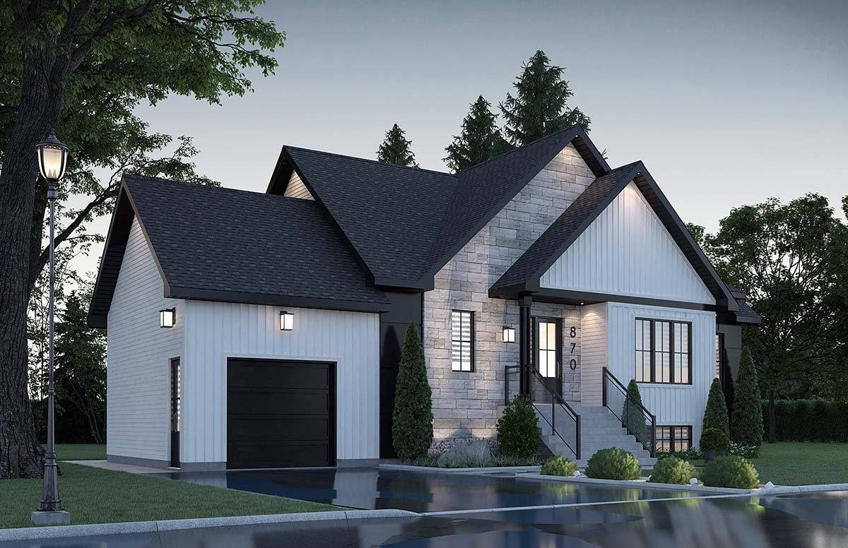 Country, Farmhouse, Ranch Plan with 1511 Sq. Ft., 3 Bedrooms, 1 Bathrooms, 1 Car Garage Picture 2