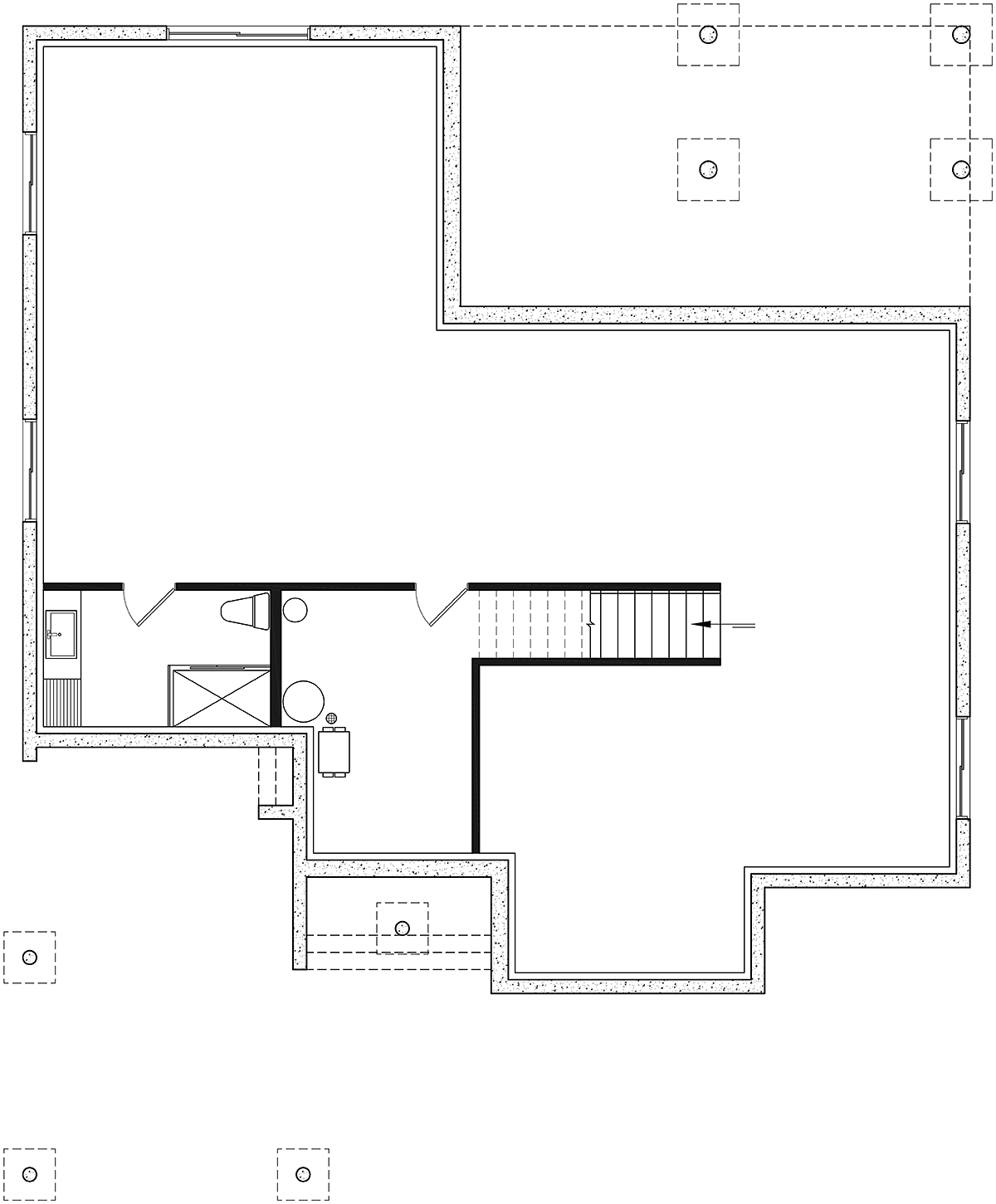 Bungalow Contemporary Modern Lower Level of Plan 81823