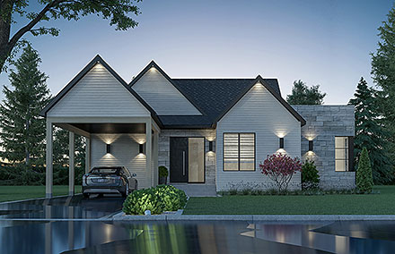 Bungalow Contemporary Modern Elevation of Plan 81823