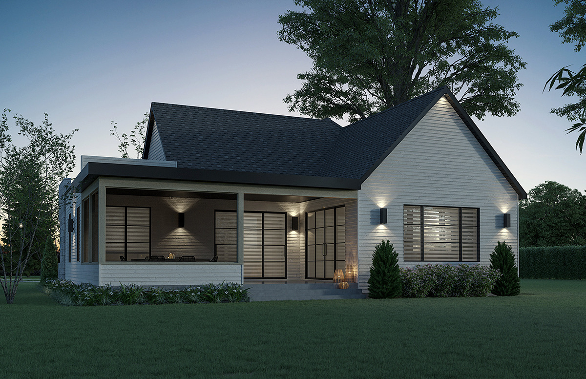 Bungalow Contemporary Modern Rear Elevation of Plan 81823