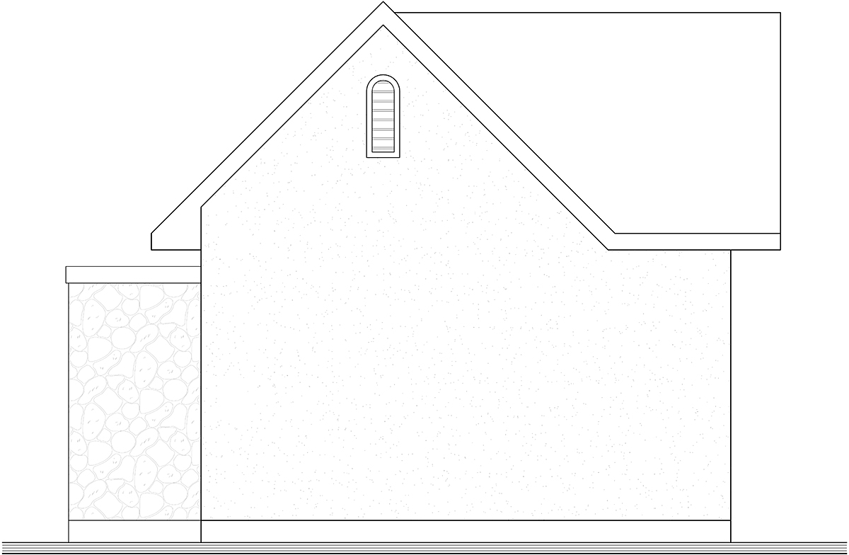 Country Farmhouse French Country Rear Elevation of Plan 81824