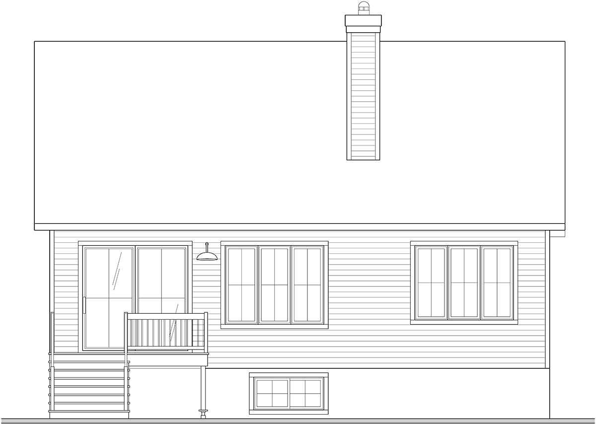 Country Farmhouse Ranch Rear Elevation of Plan 81826