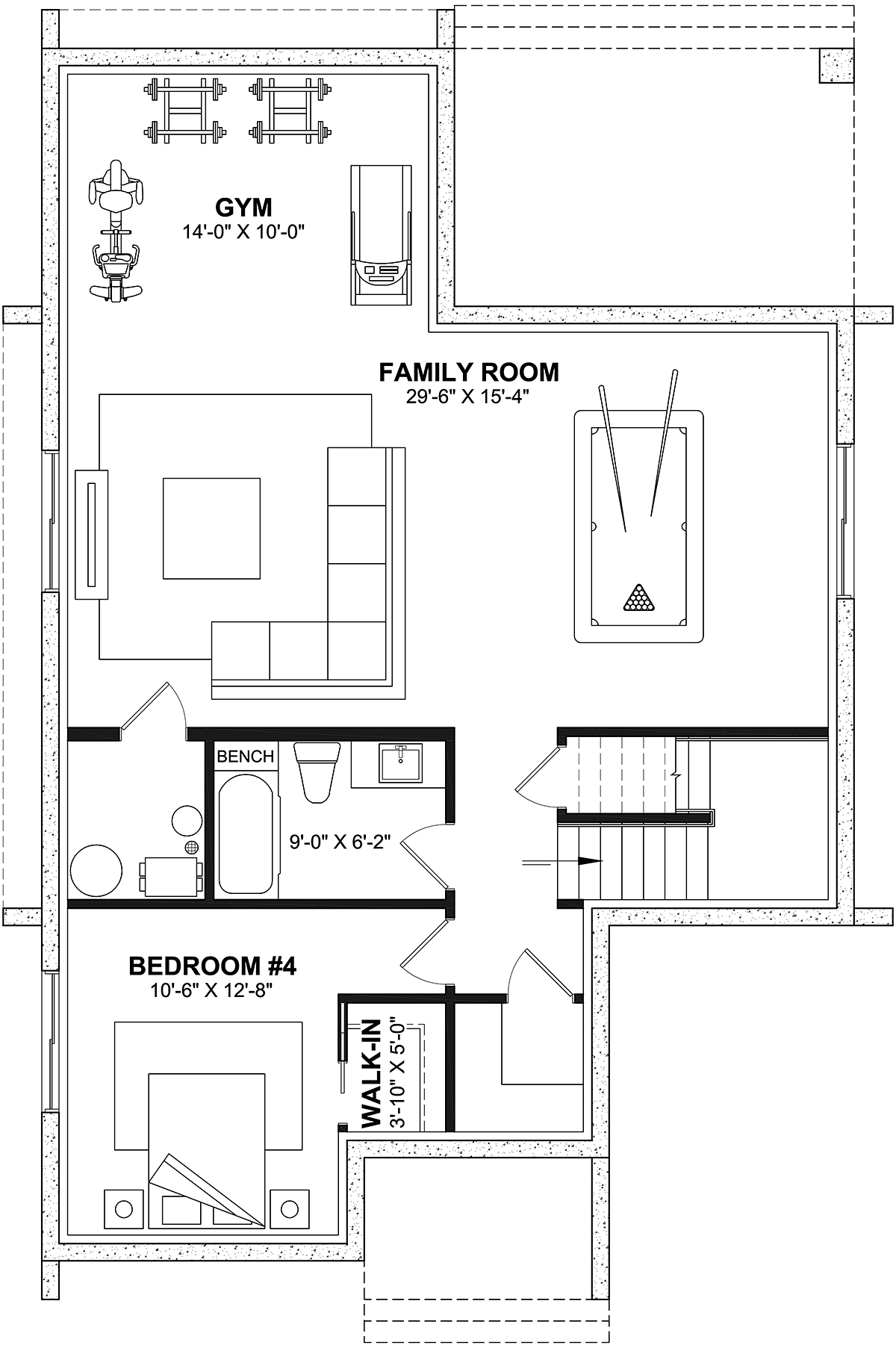 Cabin Contemporary Cottage Lower Level of Plan 81829