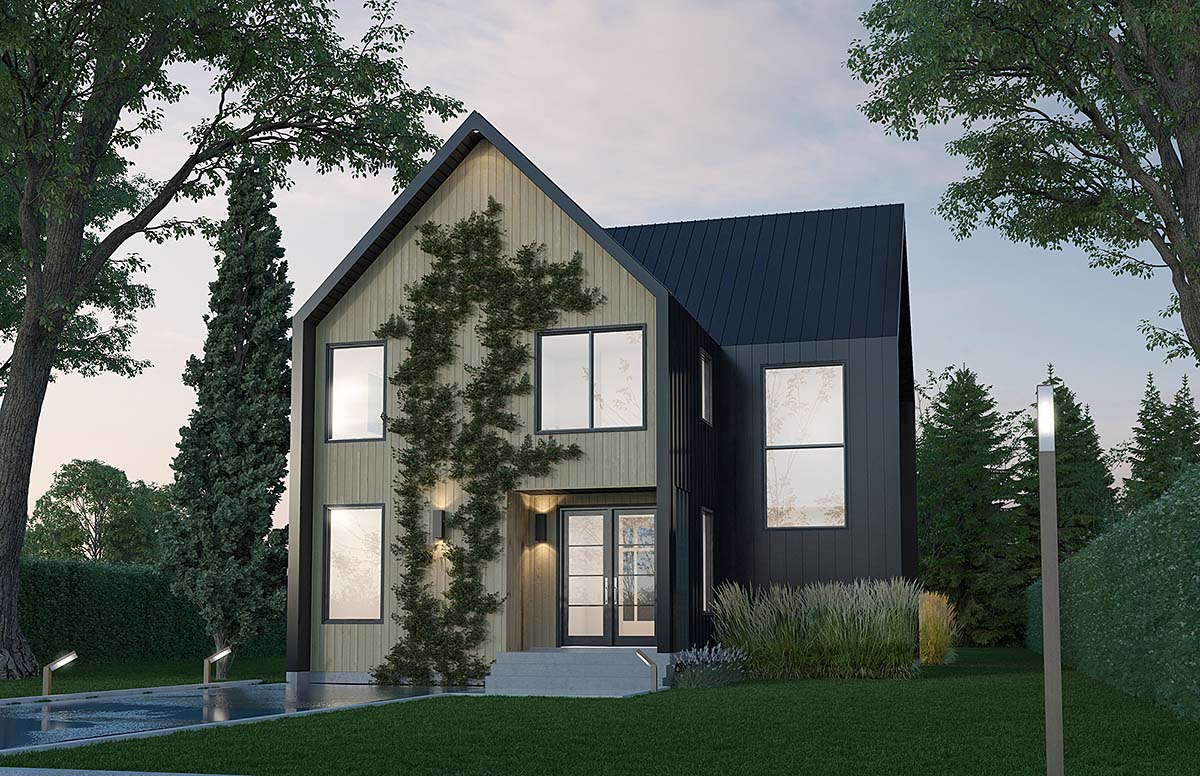 Cabin, Contemporary, Cottage Plan with 3370 Sq. Ft., 4 Bedrooms, 4 Bathrooms Elevation
