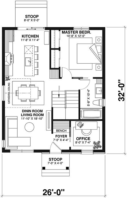 House Plan 81833 First Level Plan