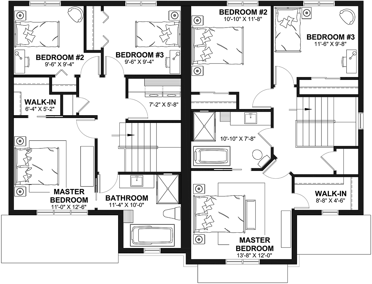 Country Farmhouse Level Two of Plan 81836