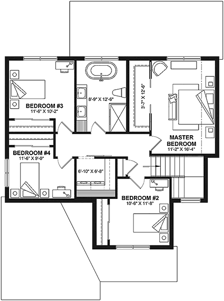 House Plan 81838 Second Level Plan