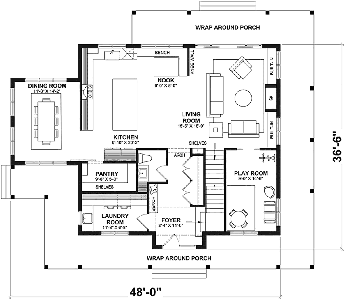 Country Farmhouse French Country Level One of Plan 81841