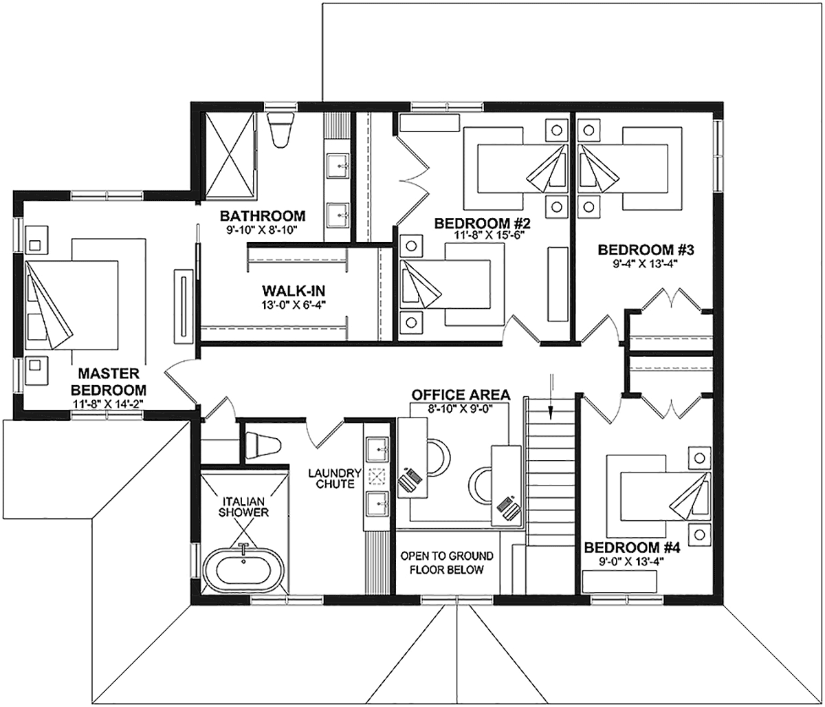 Country Farmhouse French Country Level Two of Plan 81841