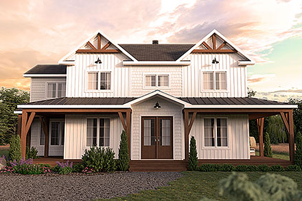 Country Farmhouse French Country Elevation of Plan 81841