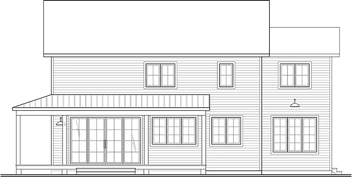 Country Farmhouse French Country Rear Elevation of Plan 81841