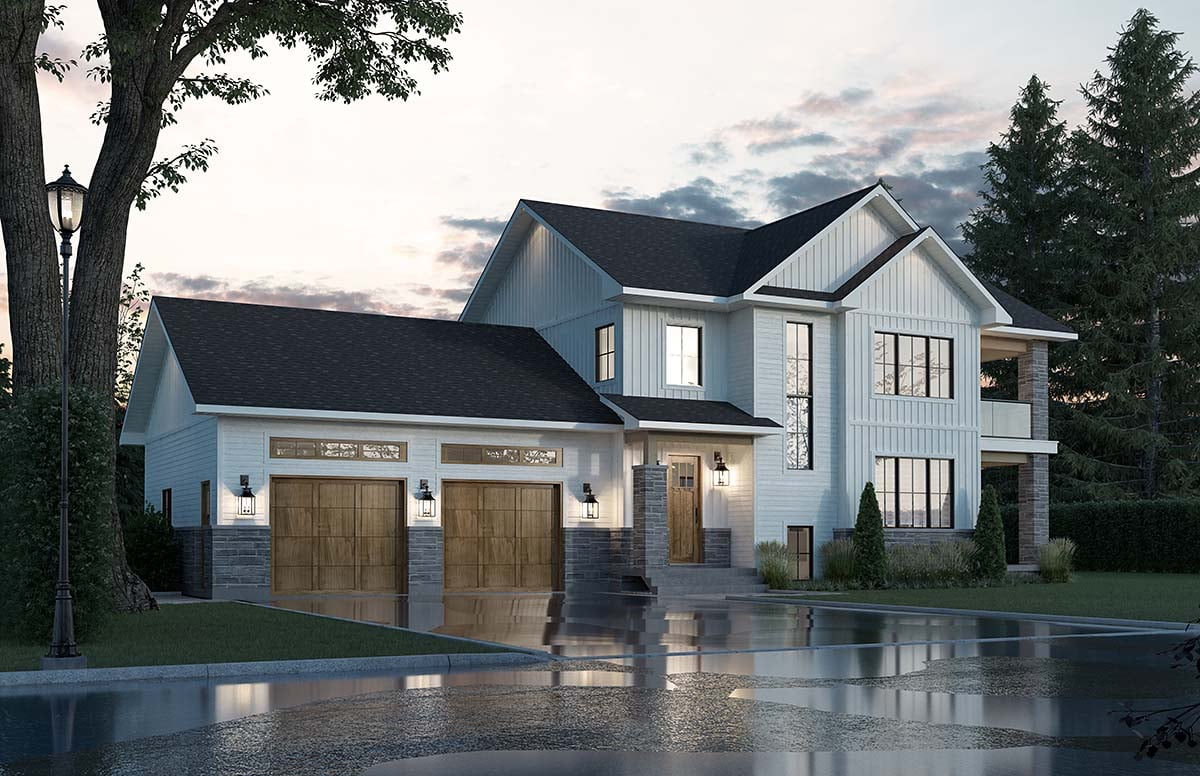 Country, Craftsman, Farmhouse, French Country Plan with 3166 Sq. Ft., 4 Bedrooms, 4 Bathrooms, 2 Car Garage Picture 2