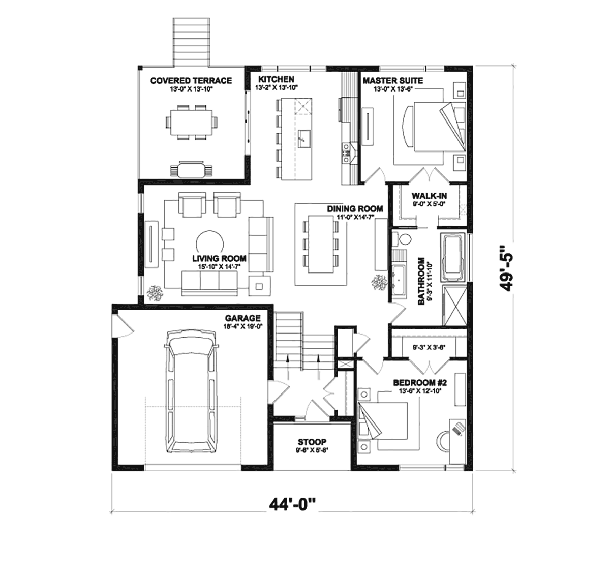 Contemporary Modern Level One of Plan 81852