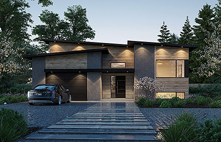 Contemporary Modern Elevation of Plan 81852