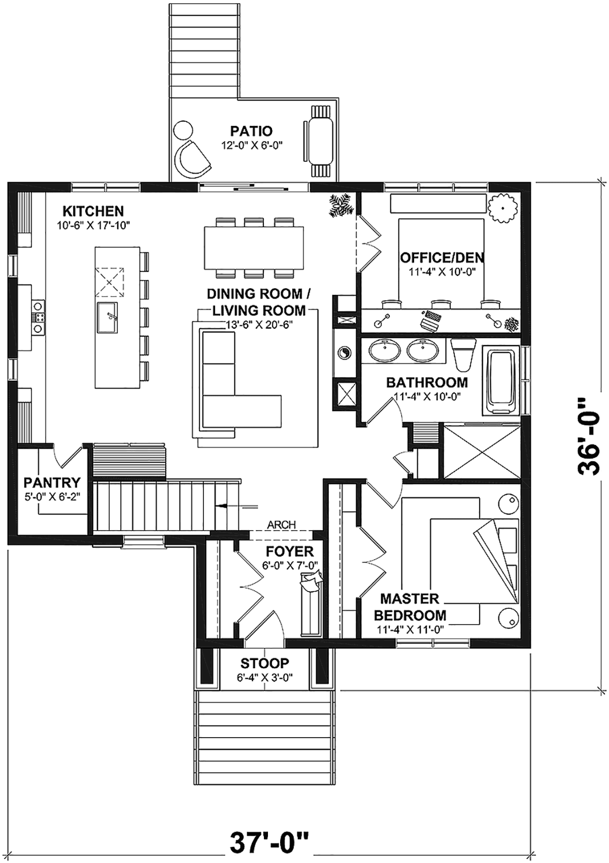 House Plan 81857 Level One