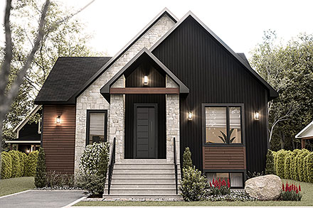 Bungalow Contemporary Cottage Craftsman Farmhouse Elevation of Plan 81857