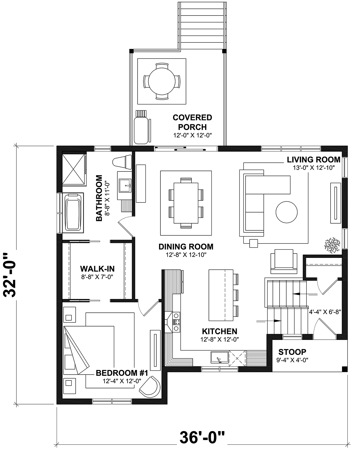 Contemporary Farmhouse Ranch Level One of Plan 81858