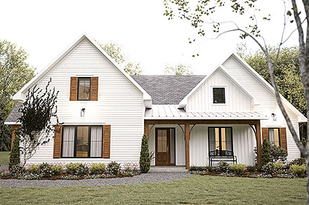 Farmhouse French Country Ranch Elevation of Plan 81863