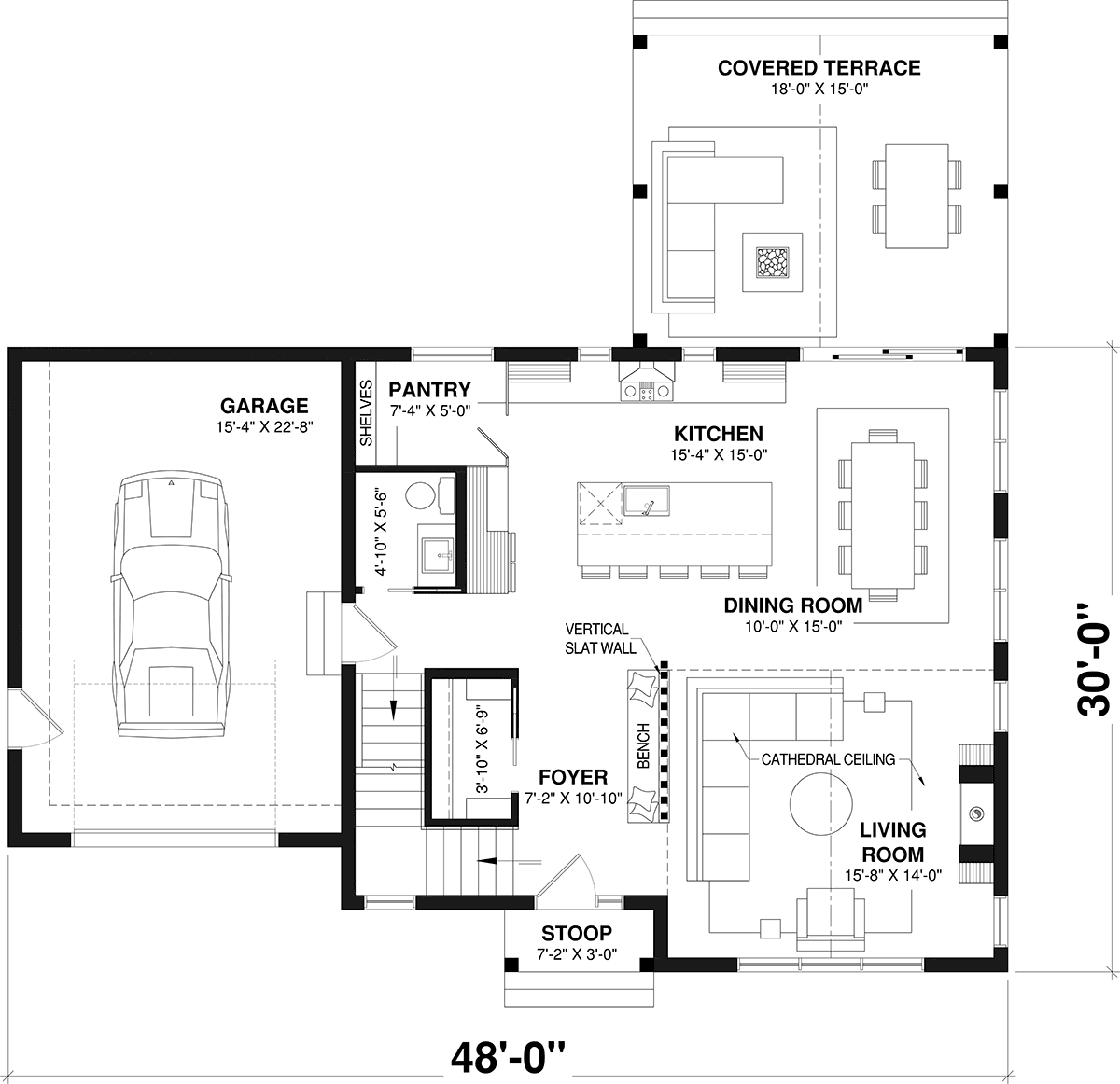 Country Farmhouse New American Style Level One of Plan 81869