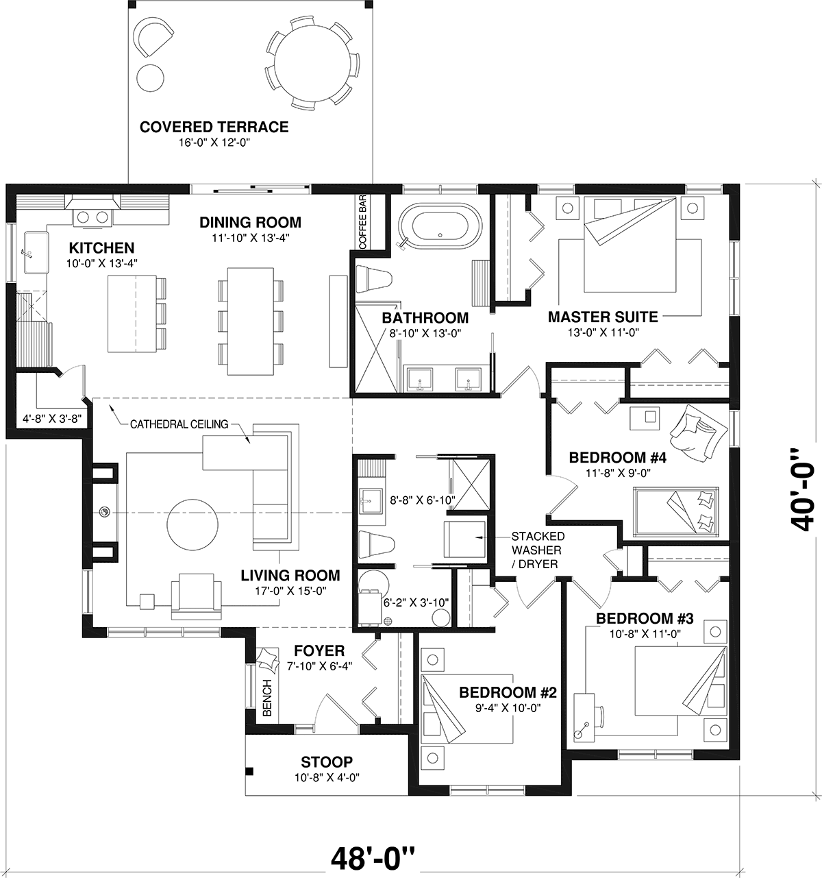 Contemporary Country Craftsman Ranch Level One of Plan 81874
