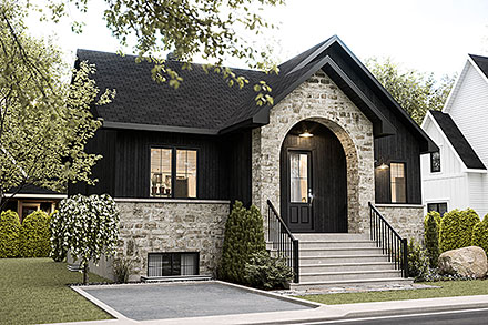Cottage European Traditional Elevation of Plan 81875