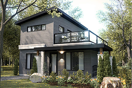 Contemporary Modern Elevation of Plan 81882