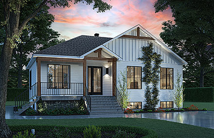 Bungalow Contemporary Country Farmhouse Elevation of Plan 81893